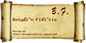 Botyán Flóris névjegykártya